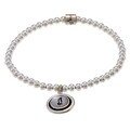 Waxing Poetic Sterling Silver Bead Mother of Pearl 'I' Stretch Bracelet