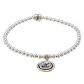 Waxing Poetic Sterling Silver Bead Mother of Pearl 'H' Stretch Bracelet