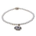 Waxing Poetic Sterling Silver Bead Mother of Pearl 'G' Stretch Bracelet