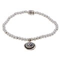 Waxing Poetic Sterling Silver Bead Mother of Pearl 'B' Stretch Bracelet