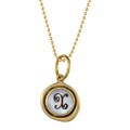 Waxing Poetic Brass Letter X Mother of Pearl Charm Necklace