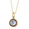 Waxing Poetic Brass Letter T Mother of Pearl Charm Necklace