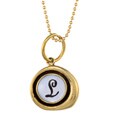 Waxing Poetic Brass Letter L Mother of Pearl Charm Necklace