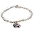 Waxing Poetic Sterling Silver Bead Mother of Pearl 'D' Stretch Bracelet