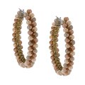 Alexa Starr Silvertone Faux Pearl Hoop Earrings