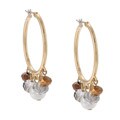 Alexa Starr Goldtone Faux Pearl and Glass Hoop Earrings