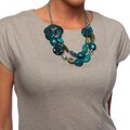 Alexa Starr Faux Stone Two-row Flower Bib Necklace