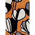 Handmade Metro Soft Orange Wool Rug (5' x 8')