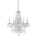 Transitional 6-light White Crystal Chandelier
