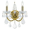 Traditional 2-light Gold Crystal Wall Sconce