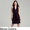 Scarlett Women's Navy Ruffle Front Jersey Knit Dress
