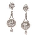 Silver Clear Glass Chandelier Earrings (Pakistan)