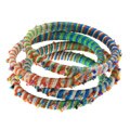 Set of 4 Glass Seed Bead Cord Bangle Bracelets (Pakistan)