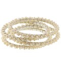 Set of 4 White Faux Pearl Wrapped Bangle Bracelets (Pakistan)