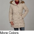 Kenneth Cole Women's Faux-fur Trim Hooded Coat