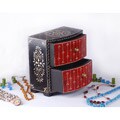 Black and Red Handmade Wooden Jewelry Box (India)