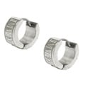 Moise Stainless Steel Roman Numerals Mini-Hoop Earrings