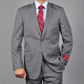 Mantoni Men's Slim-fit Textured Grey Wool 2-button Suit