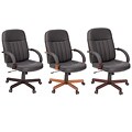 Ethos Wooden Arms and Base Soft Touch Leather Office Chair
