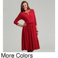 Ellen Tracy Women's Ruched 3/4-length Sleeve Dress