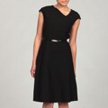 Ellen Tracy Women's Black Belted Dress