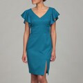 Ellen Tracy Women's Azure Flutter Sleeve Dress