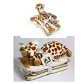 Cloud B Satin Trim Spill Cloth & Giraffe Rattle Gift Set