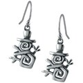 Silvermoon Sterling Silver Swirl Outline Snowman Earrings