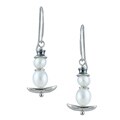 Silvermoon Sterling Silver Pearl Snowman on Sled Earrings