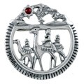 Silvermoon Sterling Silver Three Wise Men Crystal Brooch