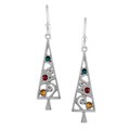Silvermoon Sterling Silver Crystal Christmas Tree Earrings