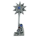 Silvermoon Sterling Silver Nativity Star Crystal Brooch Pin