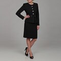 Tahari Women's Navy Four-button Belted Skirt Suit