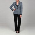 Tahari Women's Navy/ Blue/ White Tweed Pant Suit