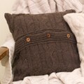 Chocolate Brown Lambswool Cushion Cover