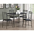 Black Marble and Metal 5-piece Dining Set