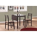 Cappuccino 3-piece Solid Top Drop-leaf Dinette Set