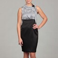 Sophia Christina Women's Grey/ Black Ruffle Empire Dress