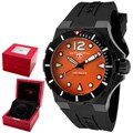 Swiss Legend Men's 'Abyssos' Orange Dial Black Silicon Automatic Watch