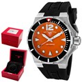 Swiss Legend Men's 'Abyssos' Orange Dial Black Silicon Automatic Watch