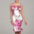 London Times Women's White/ Pink Floral Dress