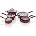 Michelle B's 10-piece Red Forged Aluminum Cookware Set