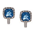 Glitzy Rocks Sterling Silver London Blue and White Topaz Earrings