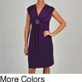 Glamour Women's Plus Size Rhinestone Buckle Dress