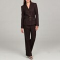 Tahari Women's Notch Collar 2-button Herringbone Pant Suit