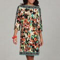 Calvin Klein Women's Blur Blossom Jewel Neck Dress