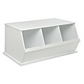 Three Bin Stackable Storage Cubby in White