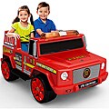 Two-seater Red 12V Fire Engine Ride-on