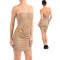 Stanzino Women's Mocha/ White Strapless Party Dress