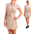 Stanzino Women's Tan/ White Casual Party Dress